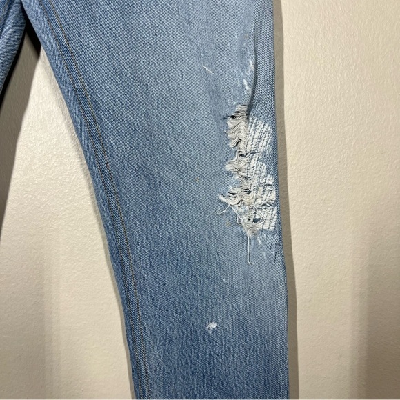 RE/DONE Levi’s USA Women’s High Rise Button Fly Denim Distressed Jeans Size 24 - Picture 5 of 16